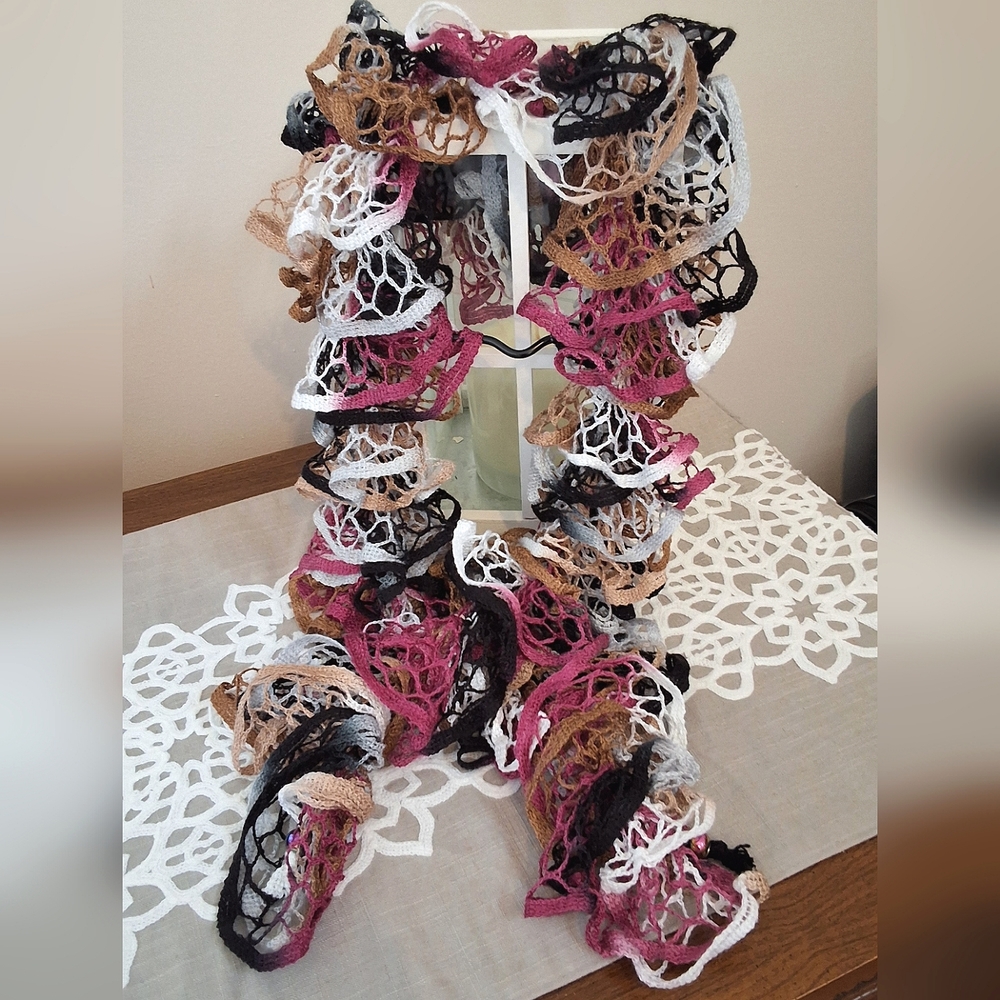 💥SALE💥Handmade Scarf, Wine, Tan, Black, Light Gray, White